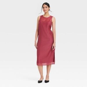 New Day - Women's Sheer Organza Midi Shift Dress
